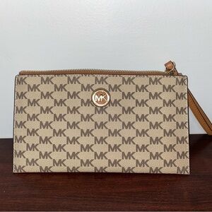 Michael Kors Brown Monogram Wristlet